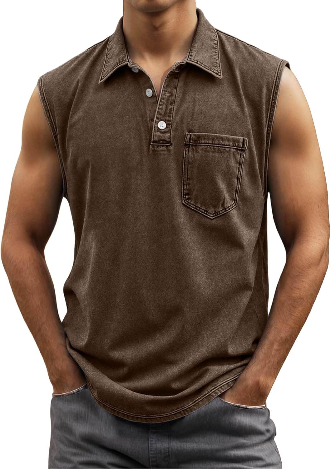 Aniywn Mens Sleeveless Tee Shirts Black Casual Workout Loose Fit Tops Lightweight Sleeveless V Neck Tee Shirts with Pockets