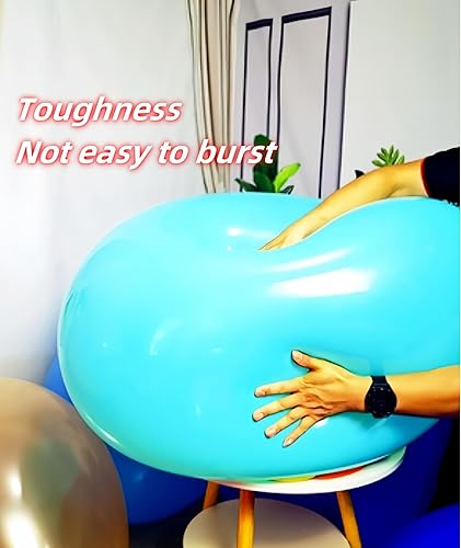 Miniatura 7 de Paquete de 300 globos azules y blancos, globos de látex blanco azul claro de 12 pulgadas, 100 de cada color, suministros de decoración de globos de