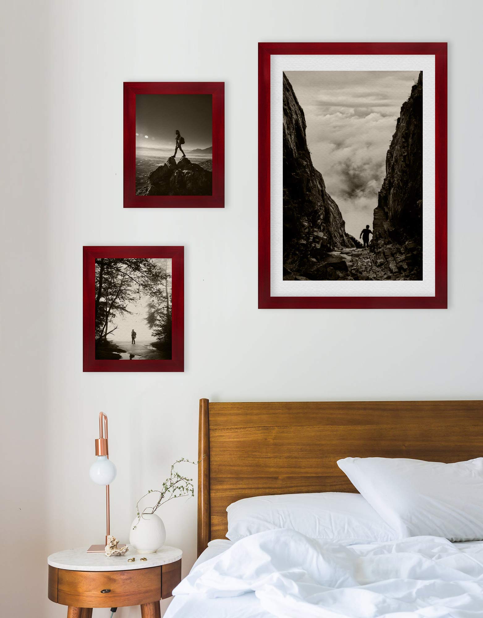 BIRAPA Fotorahmen Monaco 70x100cm Bilderrahmen Weinrot Gewischt Posterrahmen