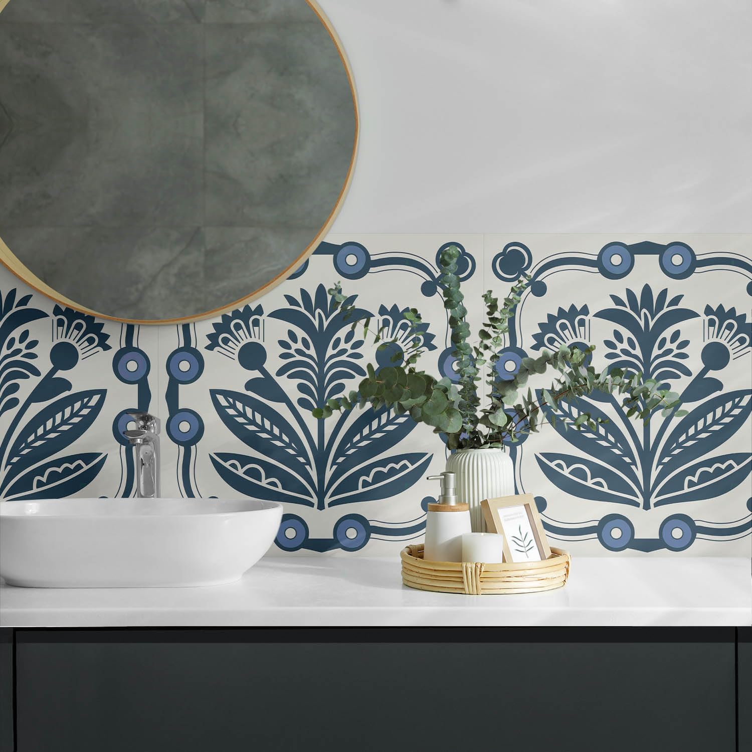 Pannelli Decorativi PVC 100x50 cm Cucina Autoadesivo Fondo Protettivo Facile da Pulire Design Durevole Aspetto Moderno Impermeabile Paraspruzzi - Motivo floreale con foglie