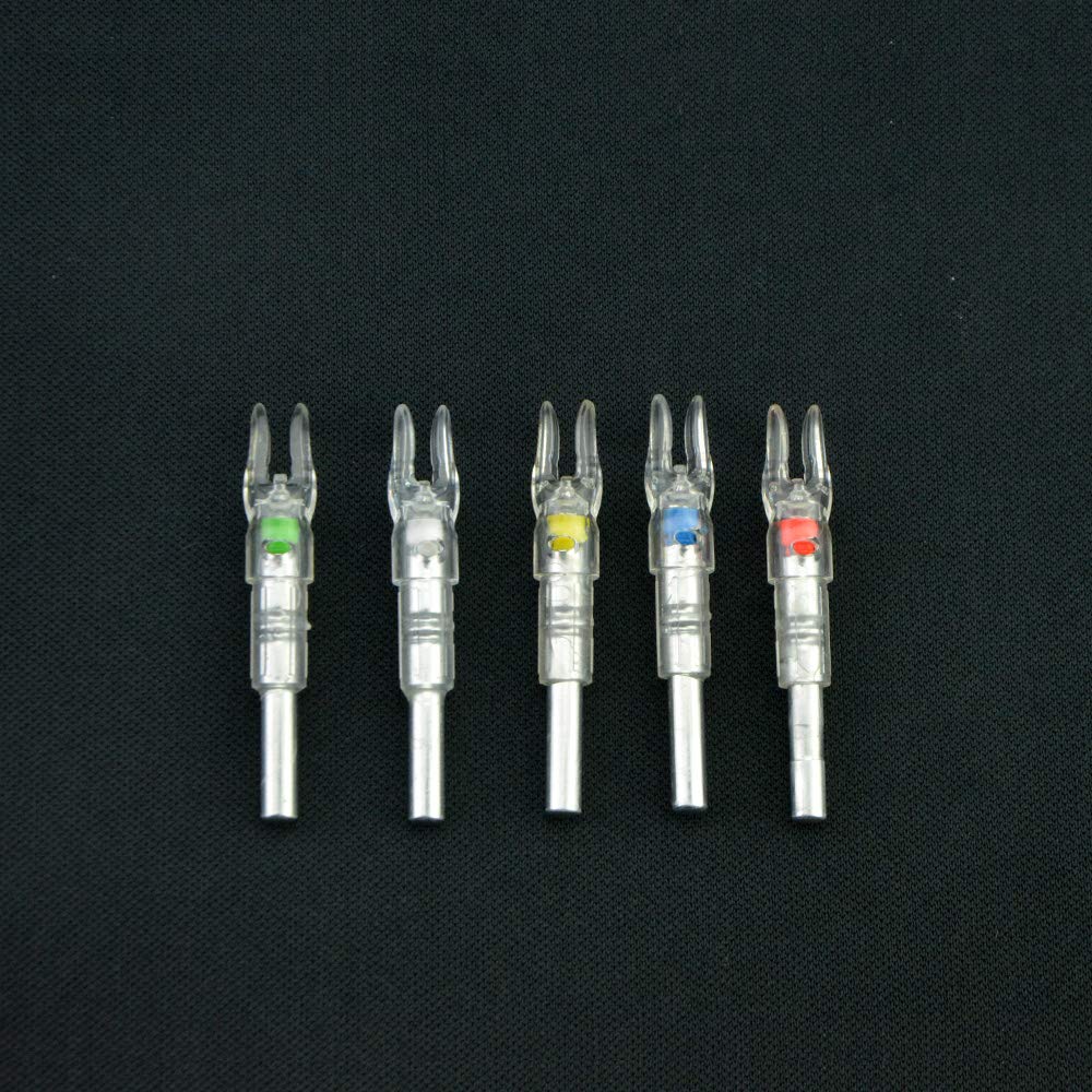 6Pcs Encoche de la Flèche en Lumineuse éclairage LED Lighted Nocks pour Flèches Nock Queue Flèche Nocks Automatiquement Nocks De Flèche pour ID 6.2mm Flèche Arbre