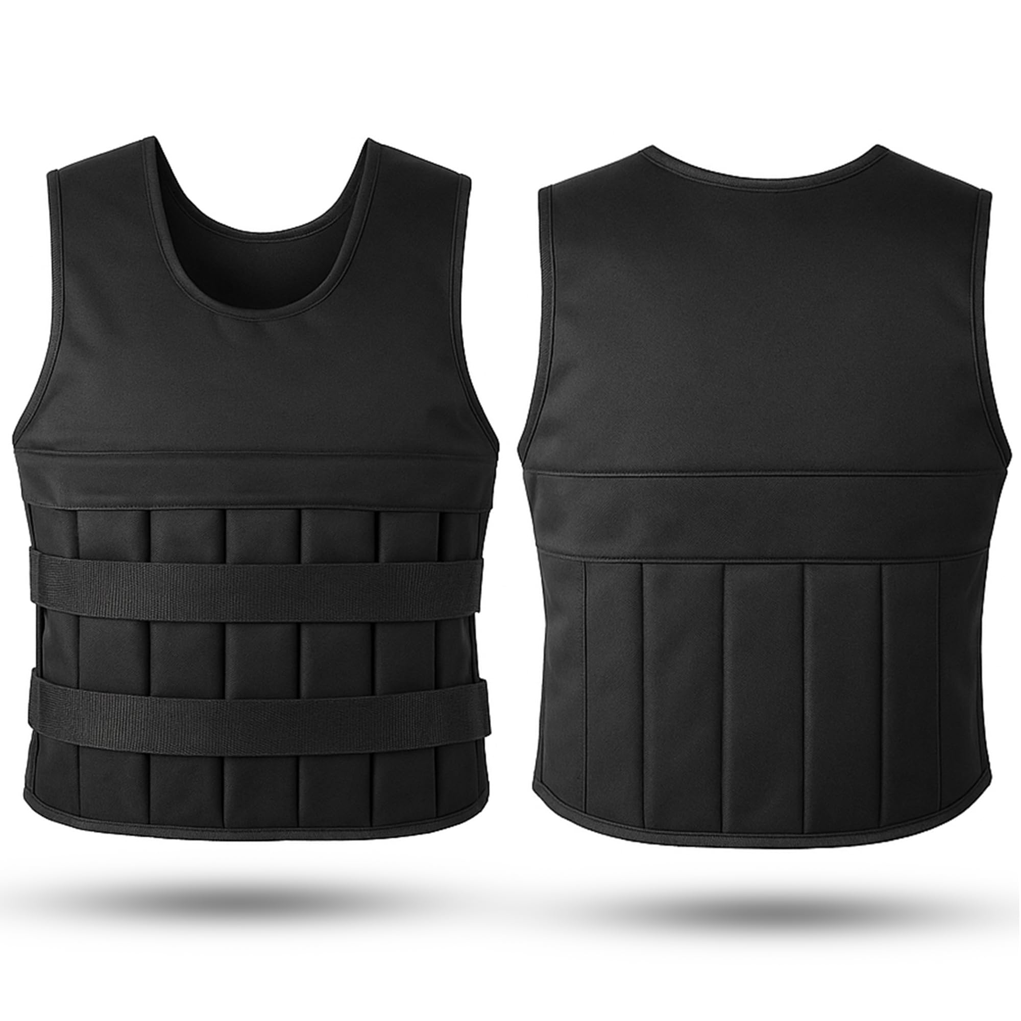 Gilet lesté de 10 kg réglable avec poids amovibles, gilet d'entraînement pour musculation, crossfit, cardio, course à pied, noir