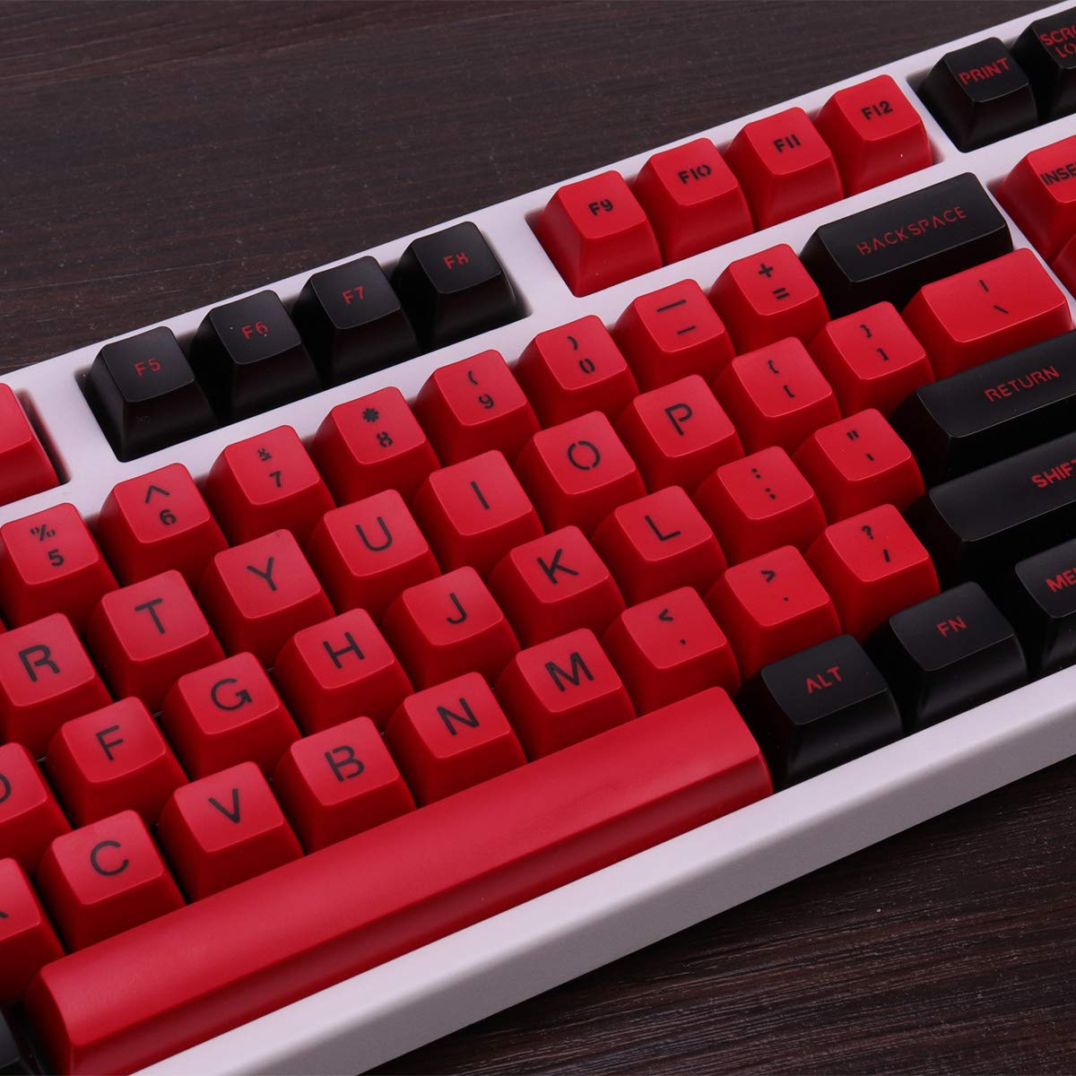 Amazon | 112キー GSA プロファイル ブラック レッド キーキャップ
