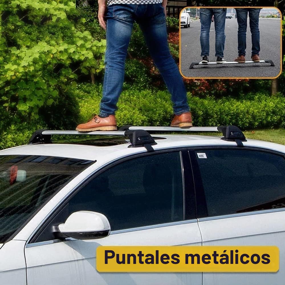 Baca de Coche Coche Barras de Techo,para Mercedes Benz C-Class W203 4 Door 2000-2007,Baca Roof Rack Cross Bars Rieles Techo Barras,Black