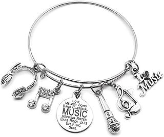 Music Bracelet, Musical Note Bracelet, Music Jewelry, Headphone, Microphone Charm Bracelet, Music Lover Gift, Singer Microphone Bracelet, Music Gift, Microphone Jewelry, Microphone Bangle Bracelet