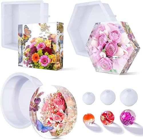 LET'S RESIN Moldes rectangulares de resina de silicona, 3 moldes de resina grandes con soporte de madera, moldes de resina epoxi profunda para LET'S RESIN Moldes rectangulares de resina de silicona, 3 moldes de resina grandes con soporte de madera, moldes de resina epoxi profunda para