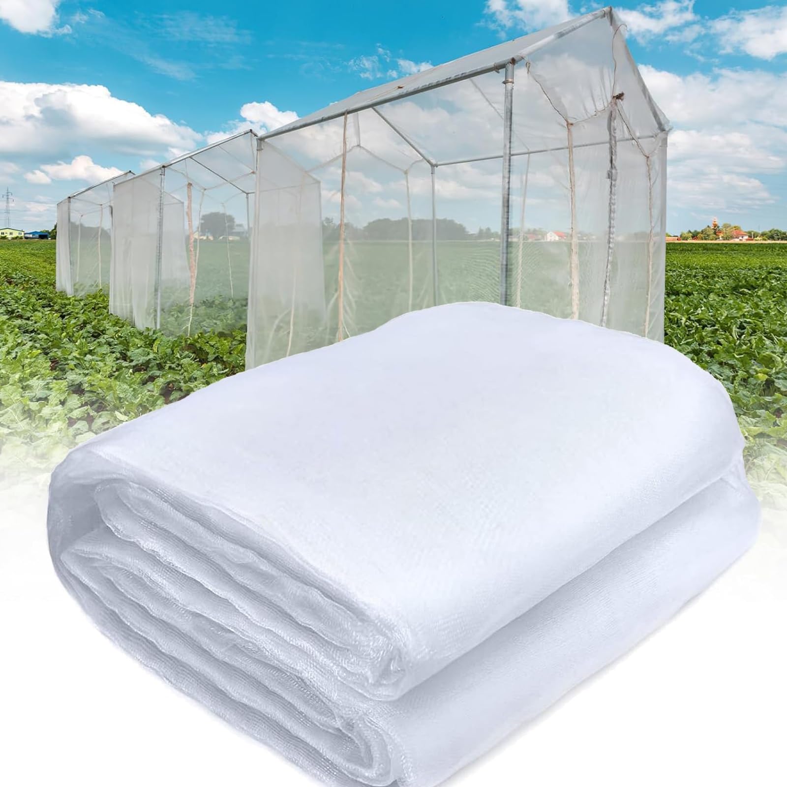 Filet de Protection Contre Les Insectes Barriere Insecte Filet Anti Pigeon Filet Anti Grele Potager Indéchirable Maille Fine pour Fruits Fleurs Cultures Serre, Moustiquaire Jardin(5x10m)