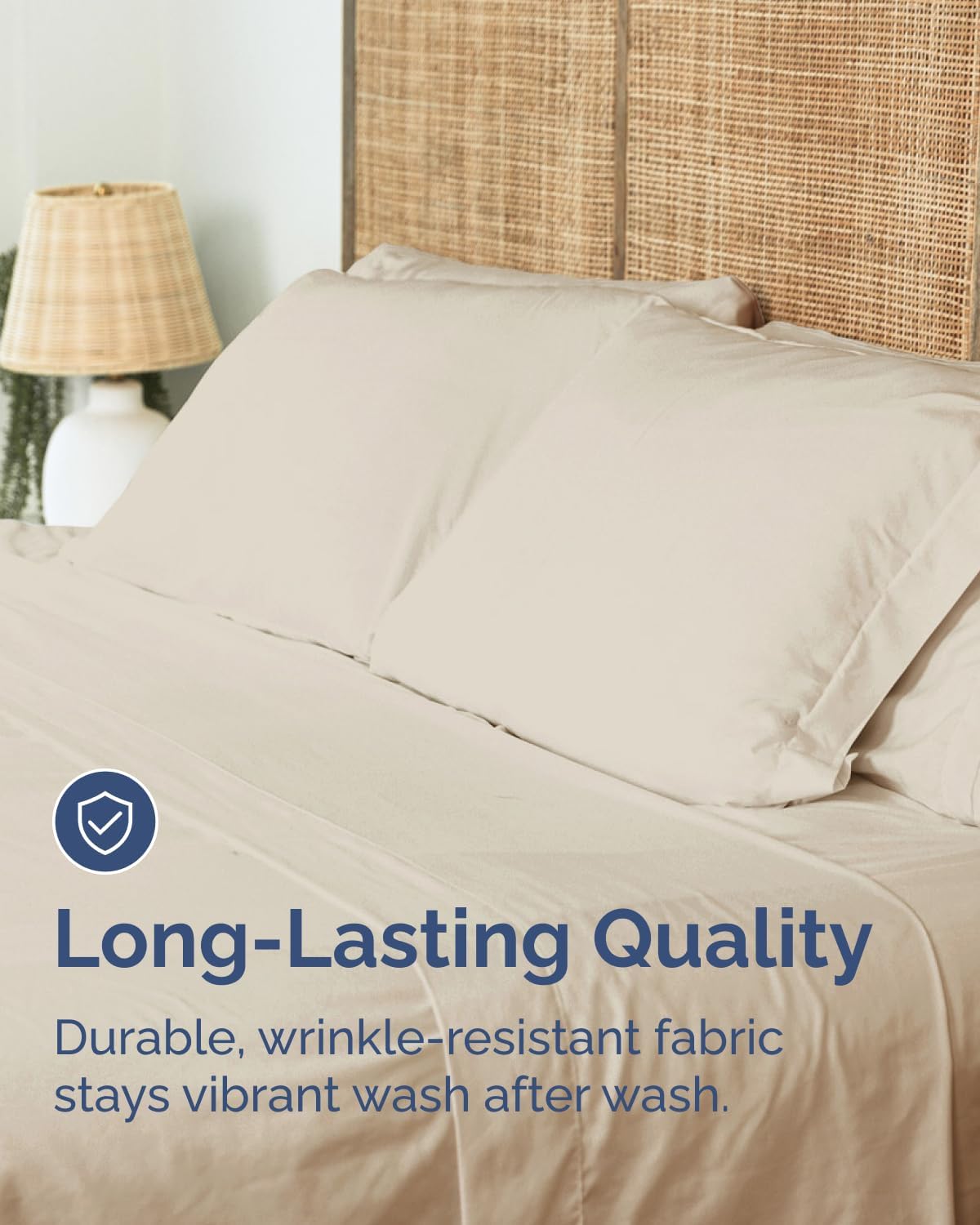 Queen Size Flat Sheet - Pack of 2 Top Flat Bed Sheet Only - Ultra-Soft, Comfy Breathable & Cooling - Hotel Quality, Fade & Wrinkle Free - Easy-Care, Stain & Shrink Resistant Bedding - Oeko-Tex - Cream