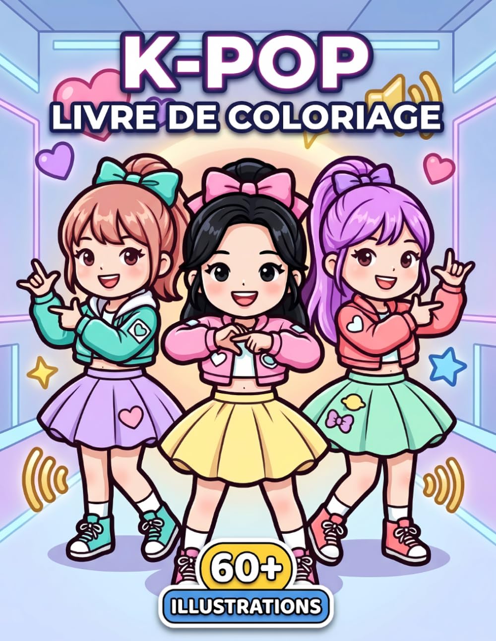 Livre de coloriage K-Pop: Plus De 60 Dessins Mignons Et Tendance Pour Jeunes Passionnés De Musique, De Mode Et D’Univers Pop