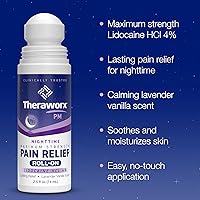 Vista 3 de Theraworx Alivio del dolor de máxima fuerza nocturna roll-on con lidocaína – 2.5 oz – 2
