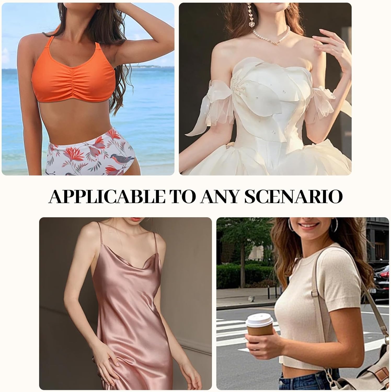 Invisible Strapless Bras for Women, Adhesive Sticky Push Up Silicone Backless Bra for Dresses, Seamless Nude Design with Nipple Covers - Image 9