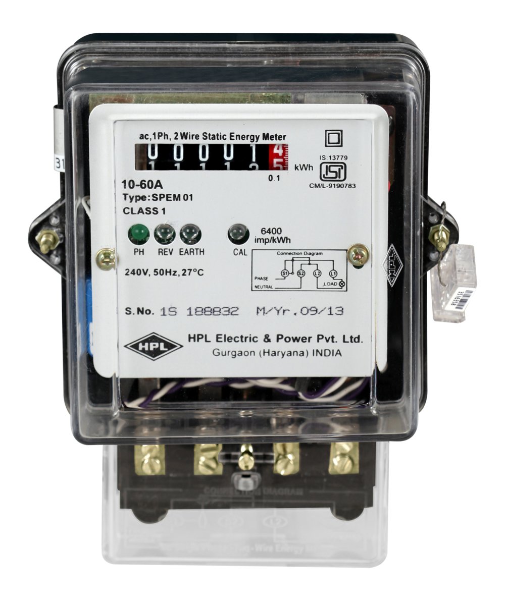 HPL Single Phase Counter Type 5-30A Energy Meter (Black) : Amazon