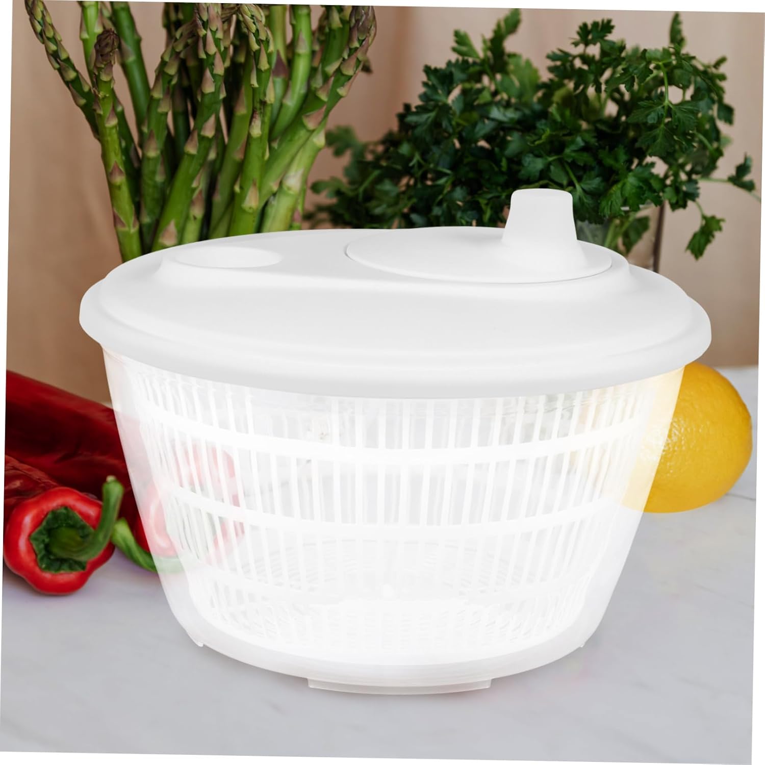 Zerodeko Vegetable Salad Spinner Salad Dehydrator Quick Drainage Plastic Manual Operation for Fruits and Vegetables for Home Use