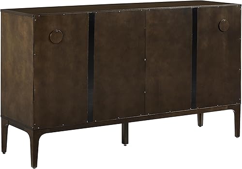 Miniatura 9 de Crosley Furniture Asher Mid-Century - Armario de buffet moderno con almacenamiento, sala de estar, credenza, color marrón oscuro