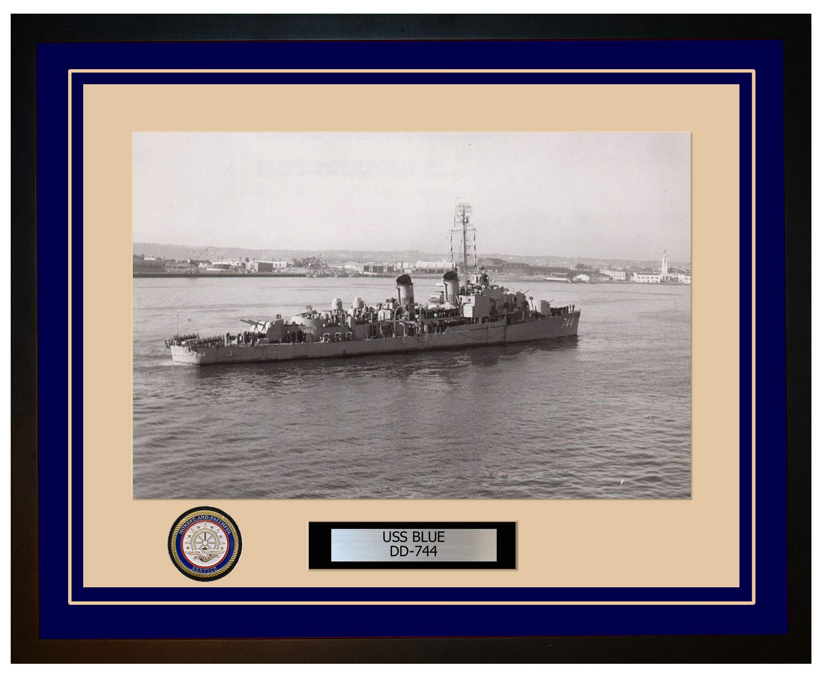 Amazon.com: USS Blue DD-744 Framed Navy Ship Photo 331DD744Blue
