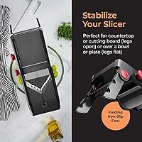 Vista 7 de Rebanador de mandolina V-Pro 5 Blade de Müeller, ajustable, colores blanco y gris