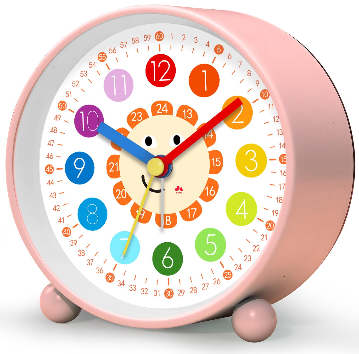 YsyYey Kinderwecker Ohne Ticken, Wecker Analog für Schulanfänger, Kinderwecker Lernwecker Jungen und Mädchen, Wecker Kinder mit Nachtlicht batteriebetrieben analog Quarzwecker