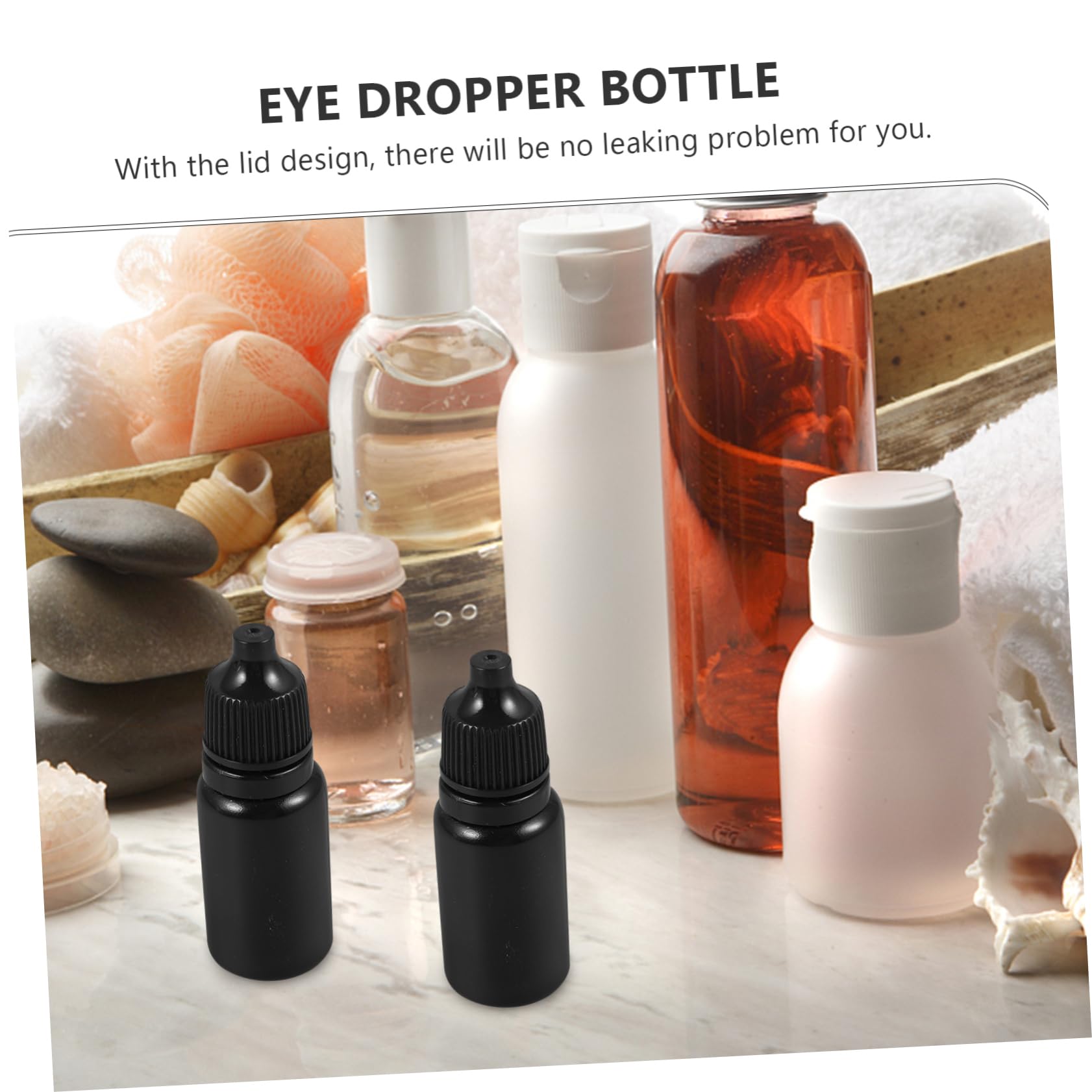 NOLITOY Black Lightproof Dropper Bottle Set 24pcs 10ml Empty Eye Dropper Bottles for Essential Oils Safe and Convenient Dispensing