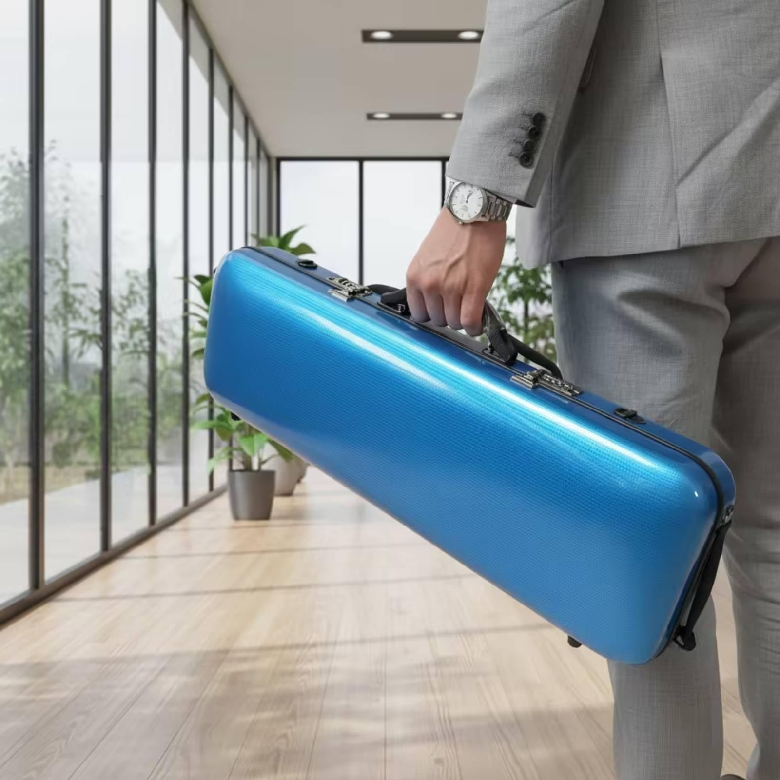 harayaa Funda para Violín Estuche Rígido Carcasa, Array, Blanco 4/4 Caja Cuadrada con Bolsa De Partituras + Cerradura De Combinación