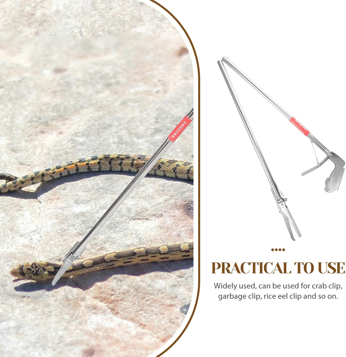 Snake Grabber Tools Reptile Grabber Snake Trap Snake Tongs Collapsible Clip