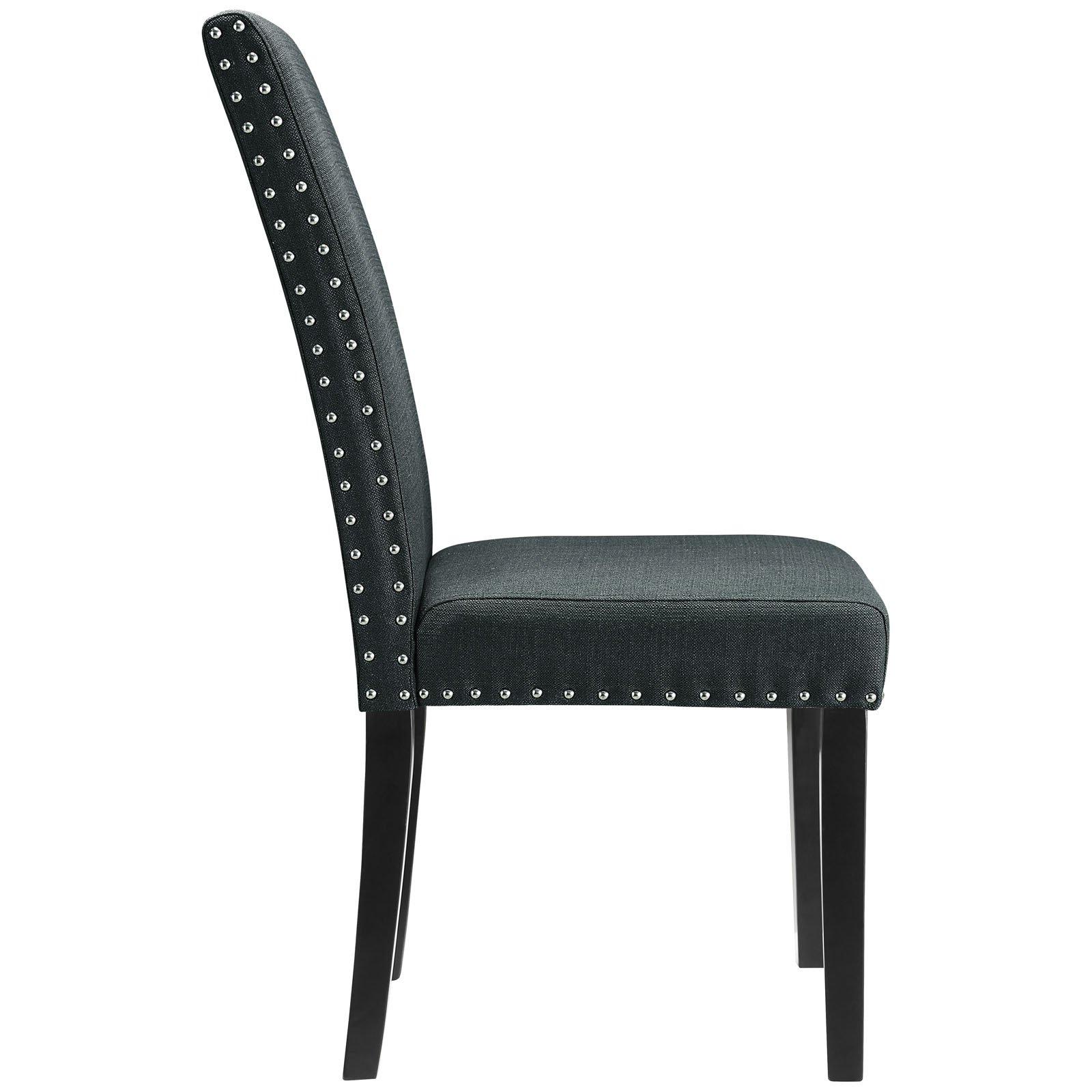 LexMod silla de comedor de vinilo parte de un juego, Madera, Gris 3