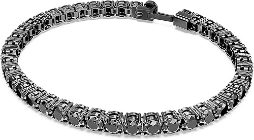 Miniatura 2 de Swarovski Colección de pulseras de tenis Matrix, cristales rosas, cristales azules, cristales transparentes, corte redondo, acabado de rodio,