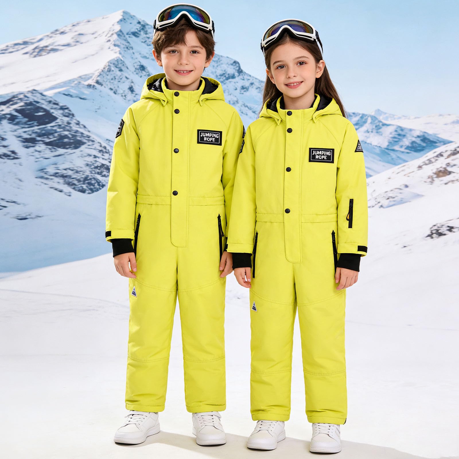 Traje de nieve para niños, impermeable, resistente al viento, mono de nieve, mono térmico, mono de esquí, traje cálido y acogedor