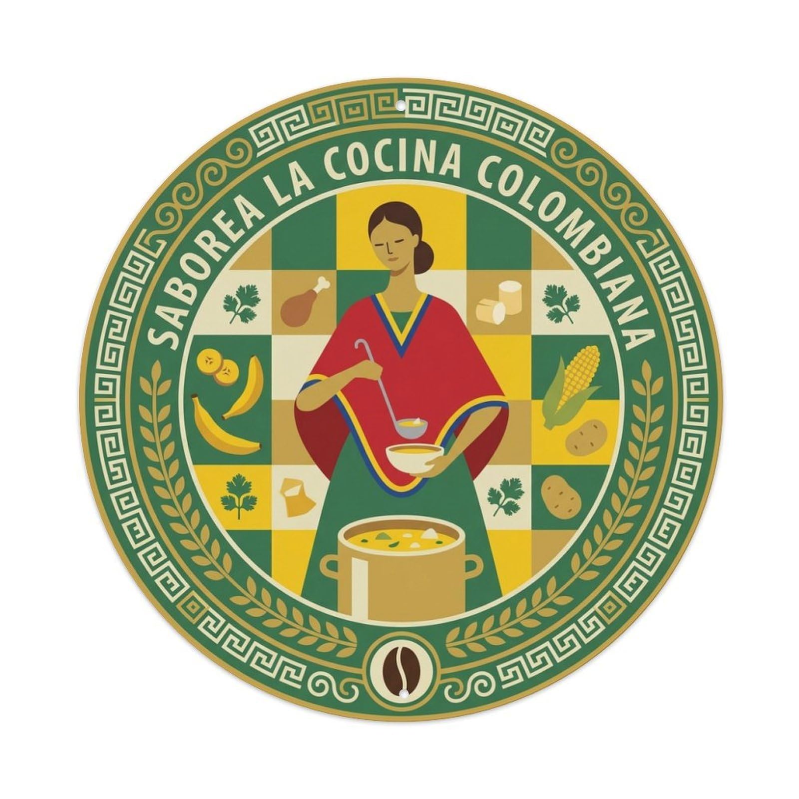 Culinary Travel Colombian Cuisine Sancocho Metal Tin Sign