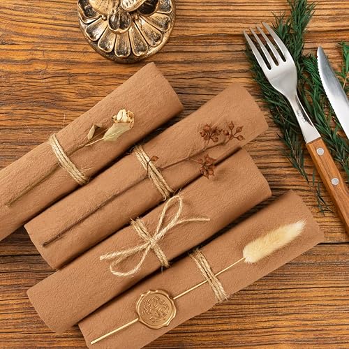 Miniatura 5 de Socomi Servilletas de lino de color caramelo, para Pascua, primavera, juego de 10 servilletas de algodón lavables a granel de 17 x 17 pulgadas para