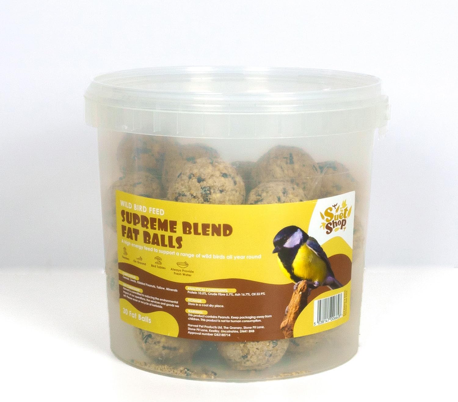 RSPB Wild Bird Food Super Suet Fat Balls, 50 in a Box, Beige Amazon