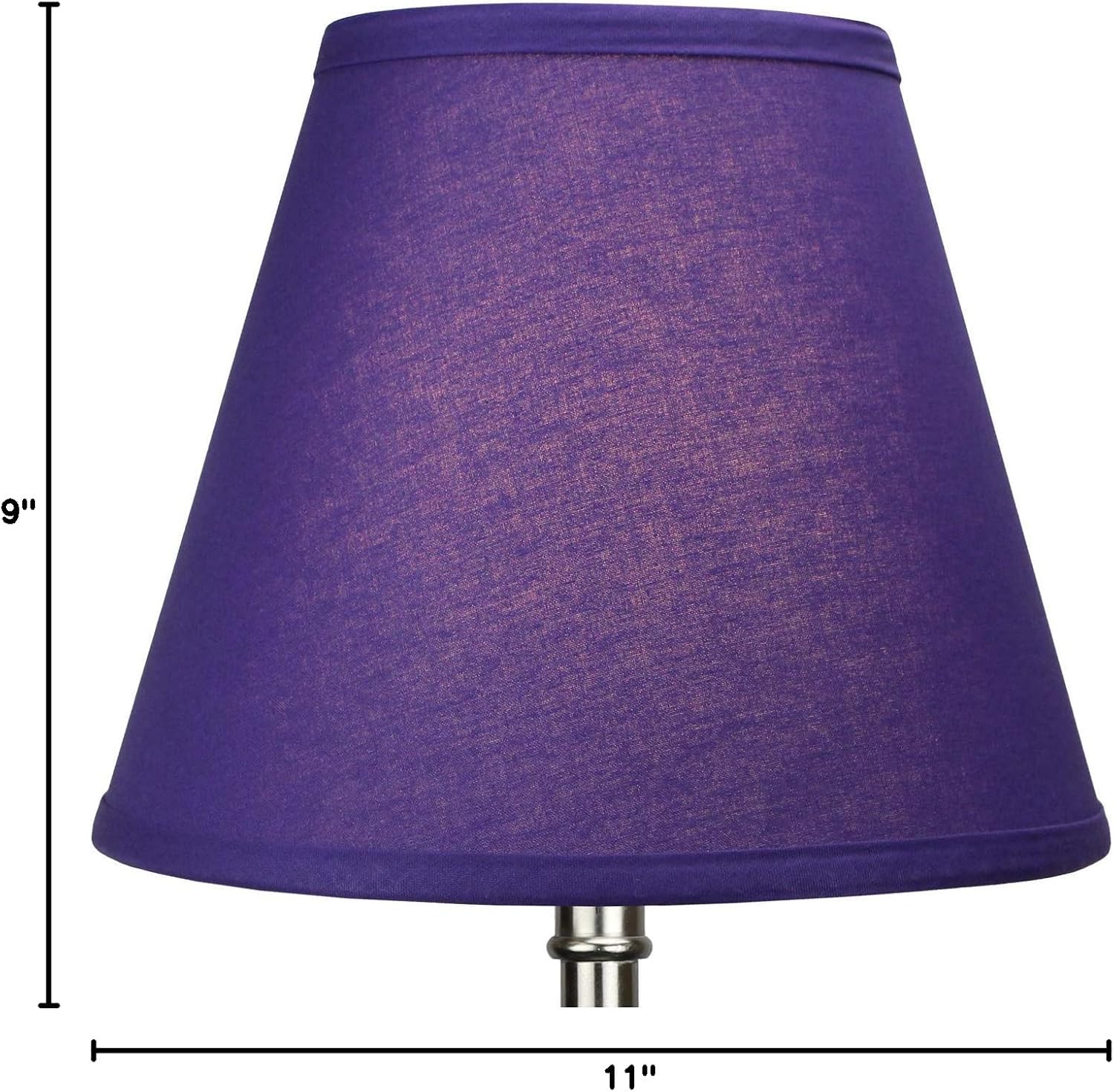 FenchelShades.com Lampshade 6" Top Diameter x 11" Bottom Diameter x 9" Slant Height with Washer (Spider) Attachment for Lamps with a Harp (Linen Purple)