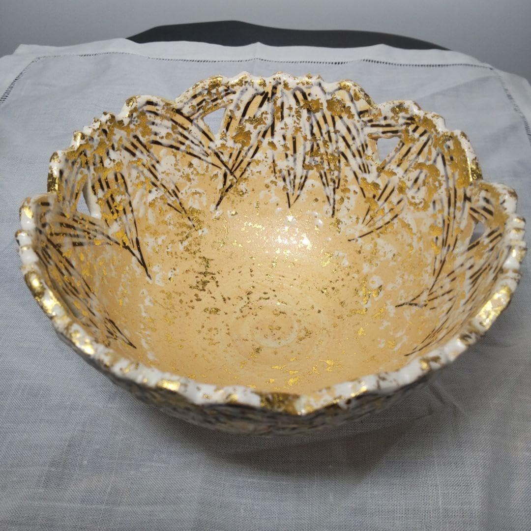 鉢 金彩雪笹 貴古窯 供箱 供布 京焼