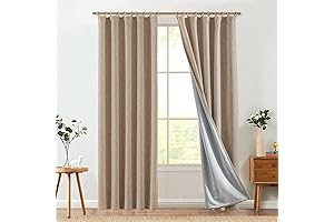 JINCHAN Burlap Blackout Curtains