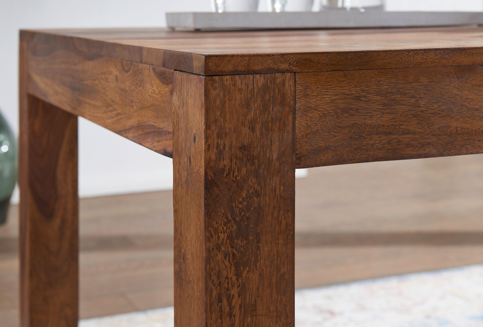 FineBuy Tavolo da Pranzo Legno Massello Sheesham 120 x 76 x 60 cm | Tavolo da Cucina Stile Country | Mobili Sala da Pranzo Prodotto Naturale