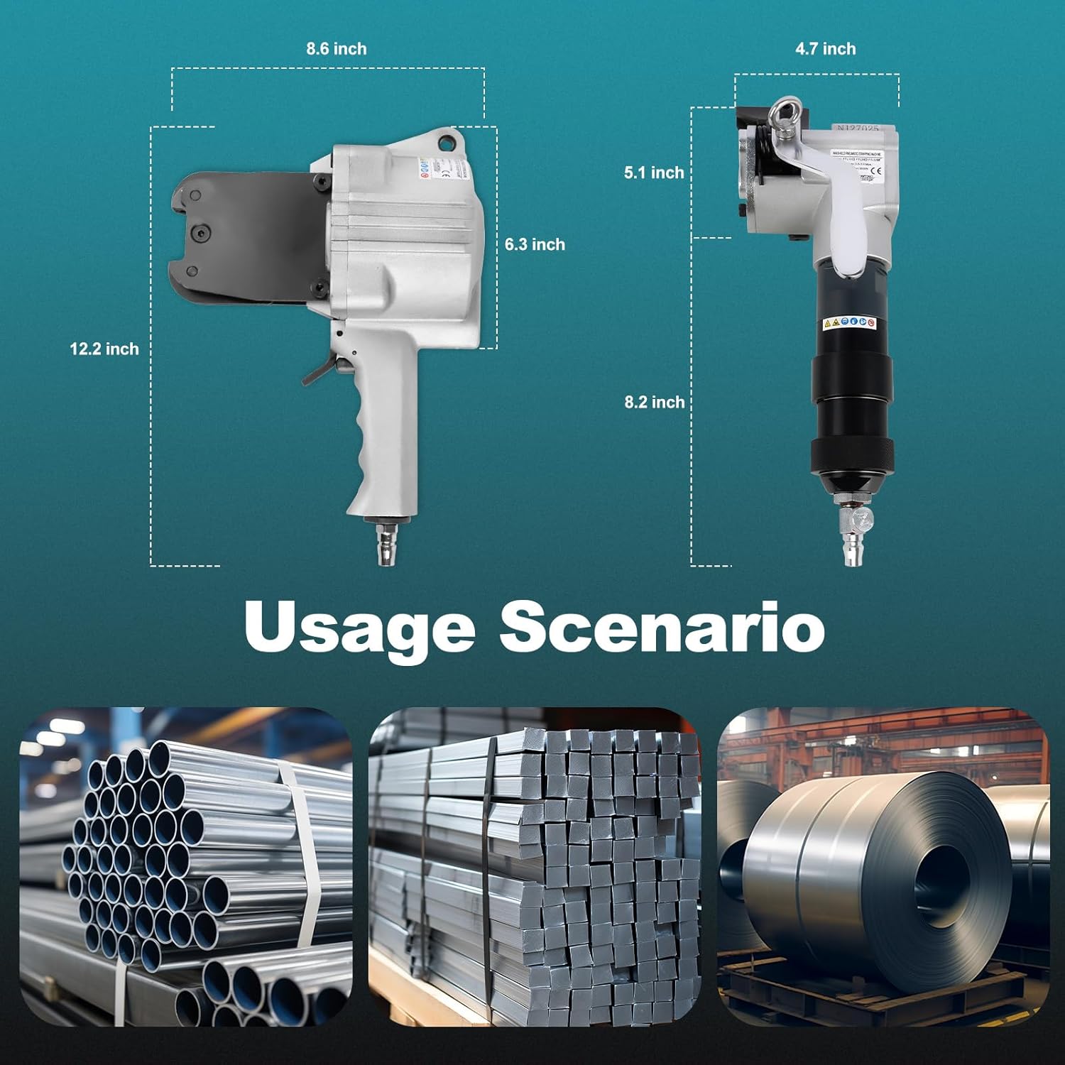 SOKO Pneumatic Steel Strapping Machine - Metal Strapping Tensioner and Cutter Sealer Pneumatic Strapping Tool Set for 1.25inch/32mm Width Metal Belt Portable Pneumatic Packaging Machine