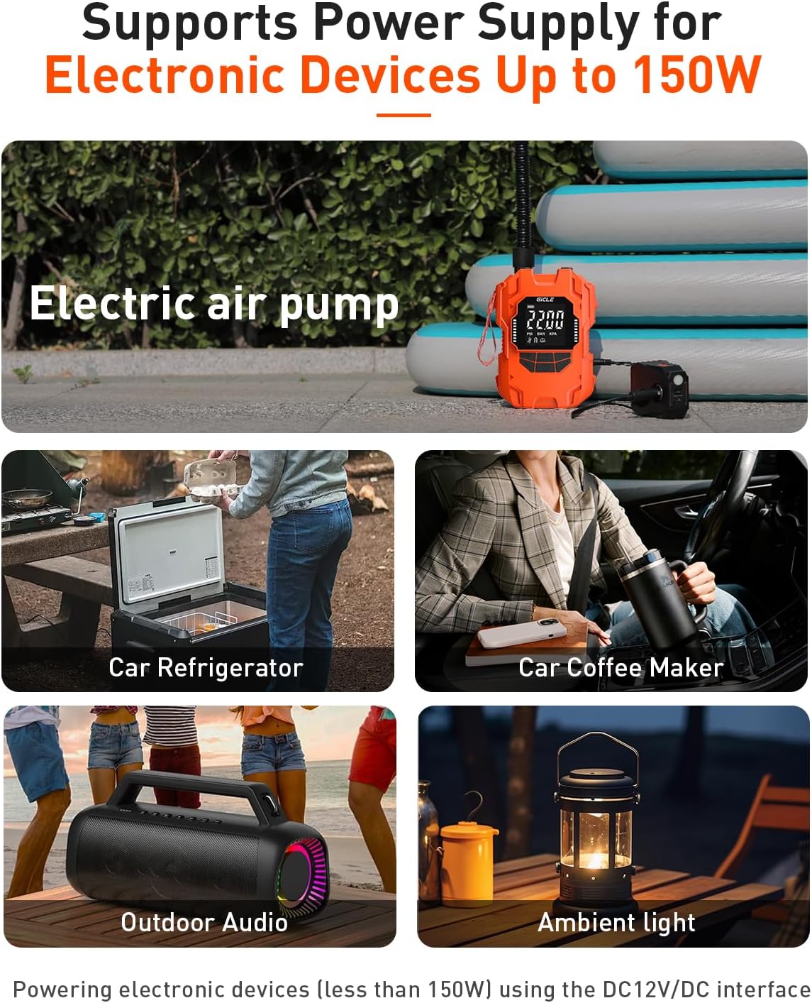 51.2Wh 12V Power Bank Rechargeable with DC Output Constant Voltage Cigarette Lighter Outlet and USB, Portable Charger Battery for Home or Camping Emergency RV Refrigerator Air Pumps