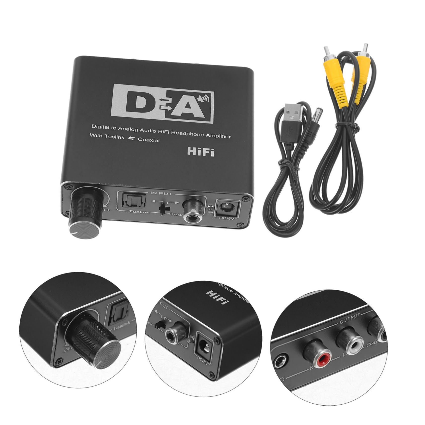 Uonlytech Convertitore Ottico-analogico Digitale Adattatore Audio Ottico-analogico Stili multipli del Suono