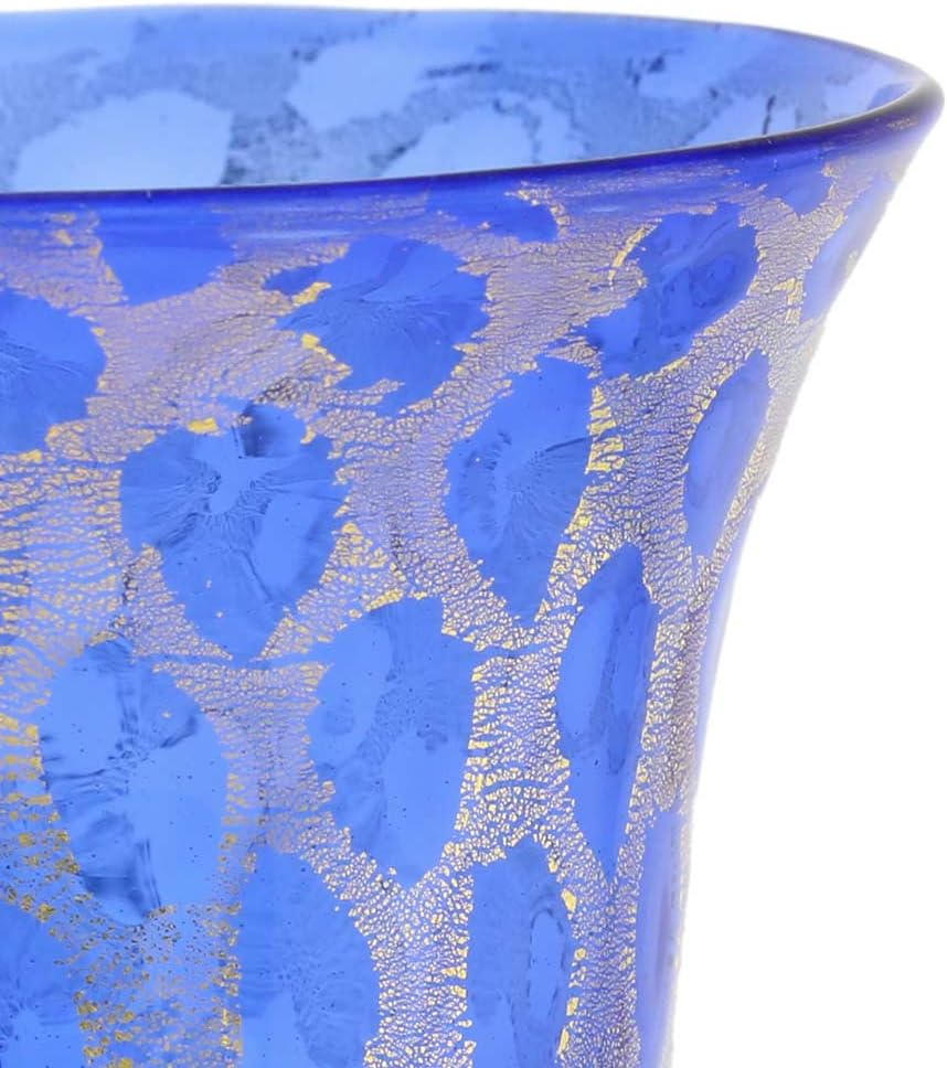 Glass Of Venice Murano Glass Goblet - Blue and Gold