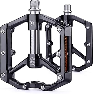 CXWXC Fahrradpedale Mit Reflektoren - MTB Aluminiumlegierung Pedale Set, 9/16 Cube Pedale für Mountainbike, Rennrad