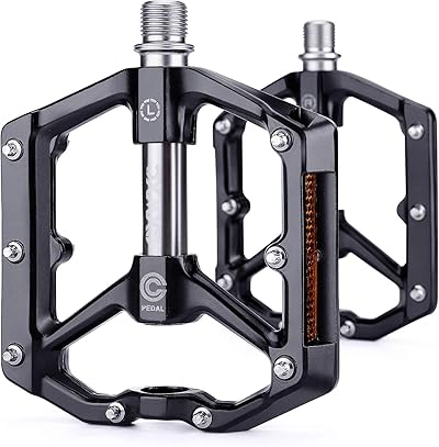 CXWXC Fahrradpedale Mit Reflektoren - MTB Aluminiumlegierung Pedale Set, 9/16 Cube Pedale für Mountainbike, Rennrad
