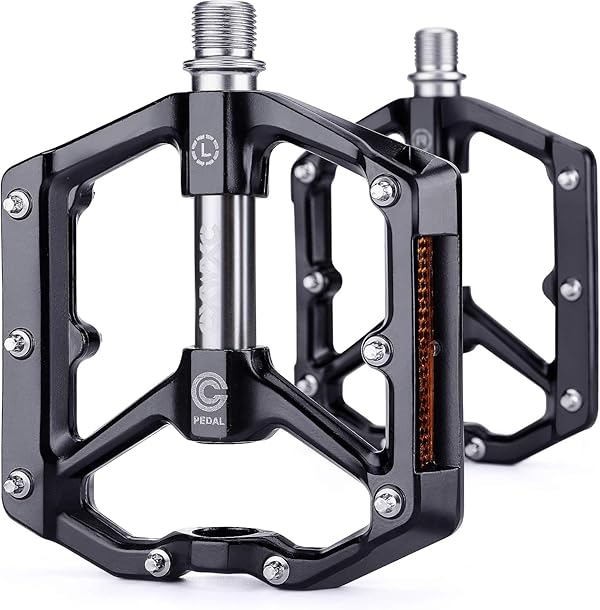 CXWXC Fahrradpedale Mit Reflektoren - MTB Aluminiumlegierung Pedale Set, 9/16 Cube Pedale für Mountainbike, Rennrad