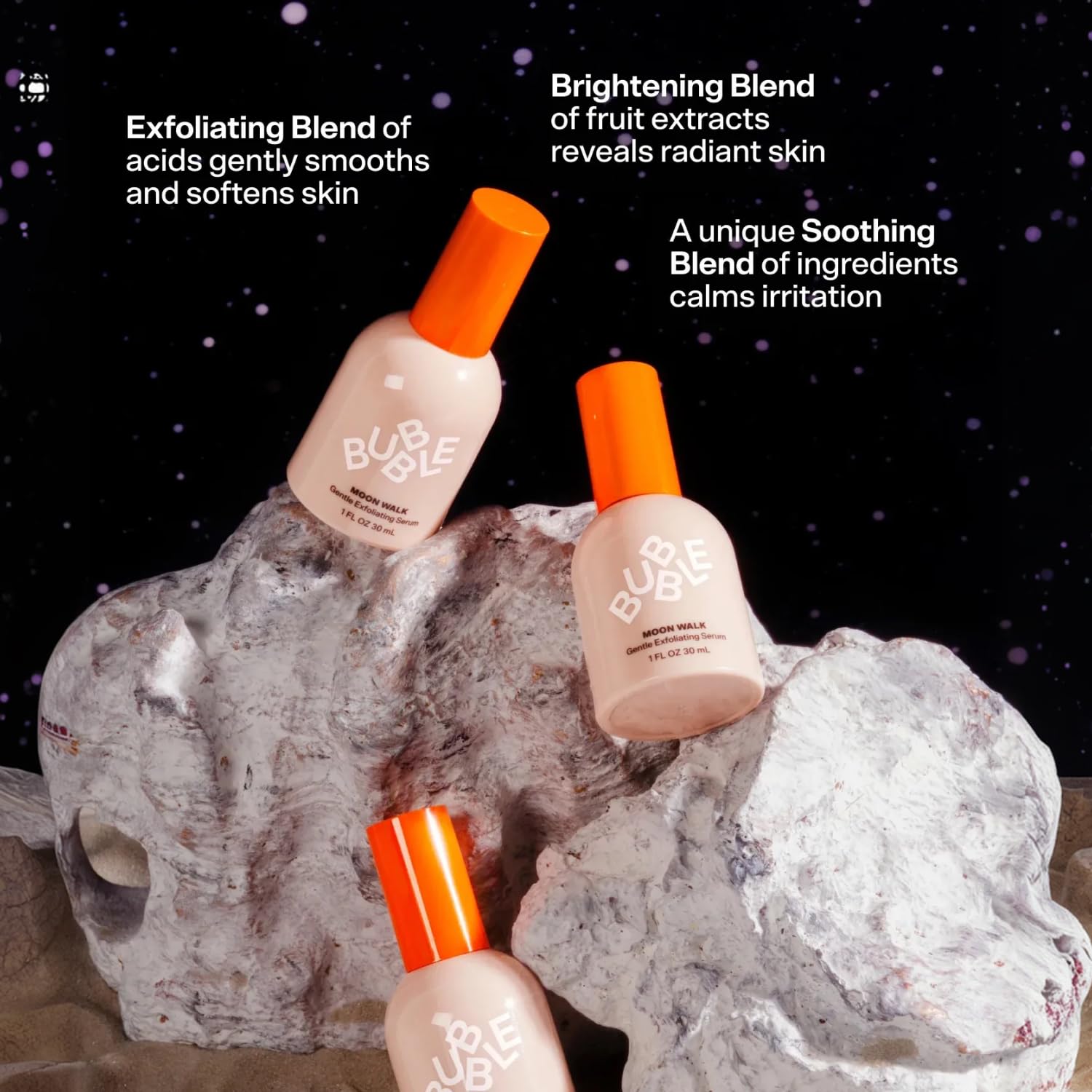 Bubble Skincare Moon Walk Exfoliating Face Serum - Gentle Facial Exfoliator & Pore Minimizer - Helps to Even Skin Tone & Reveal a Glowing Complexion - Suitable for All Skin Types (30ml) - Image 4