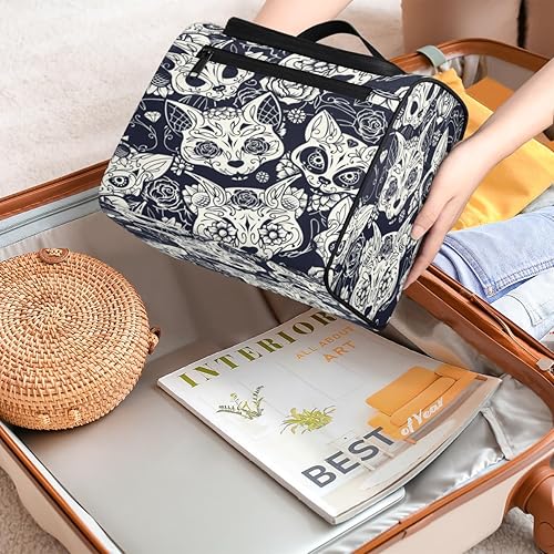 Miniatura 7 de Skull Fun Pattern Toiletry Bag for Women Travel Makeup Organizer with Hanging Hook Traveling Cosmetic Bags for Toiletries Accessories