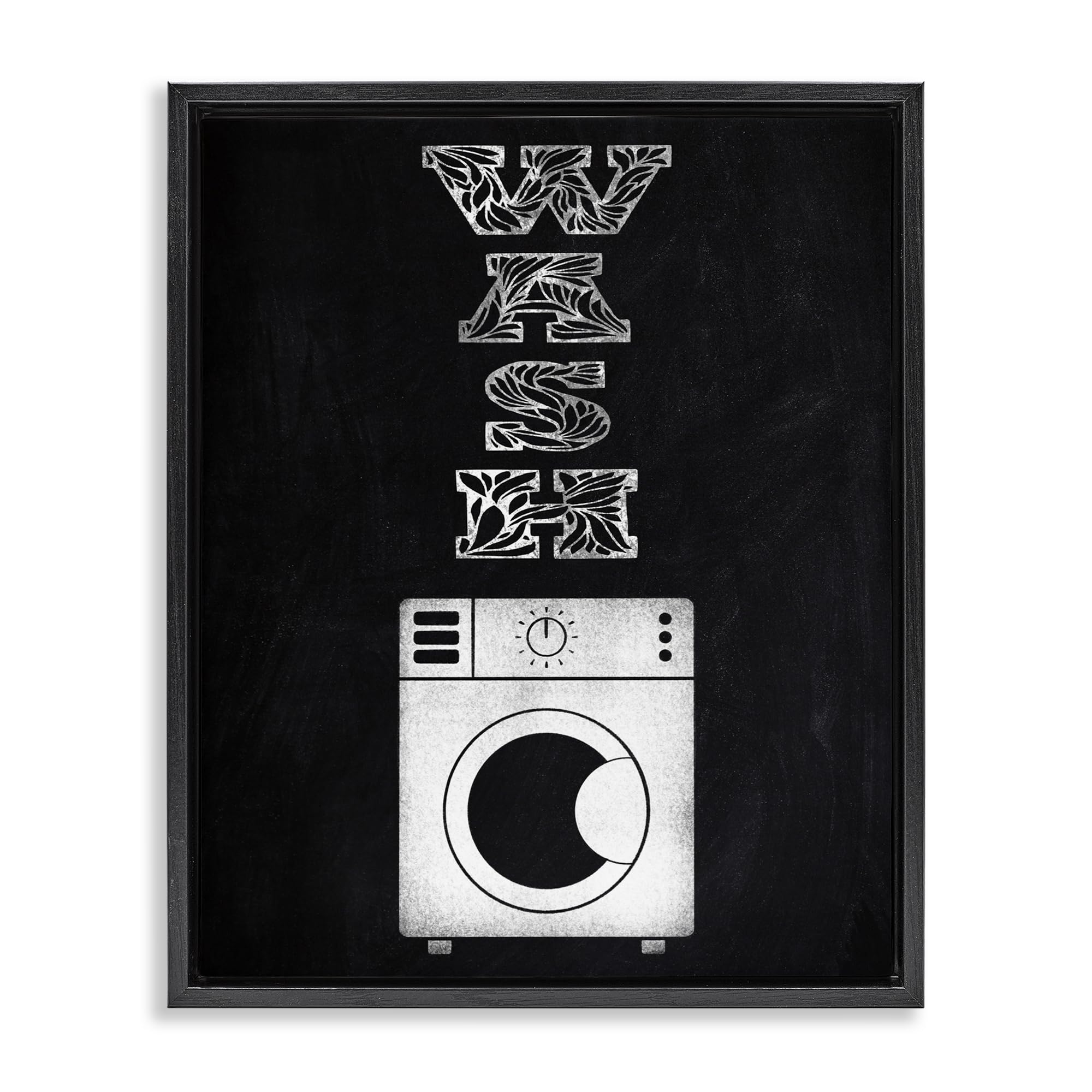 'Laundry Wash Ornate Letters'| Floating Frame Canvas Art