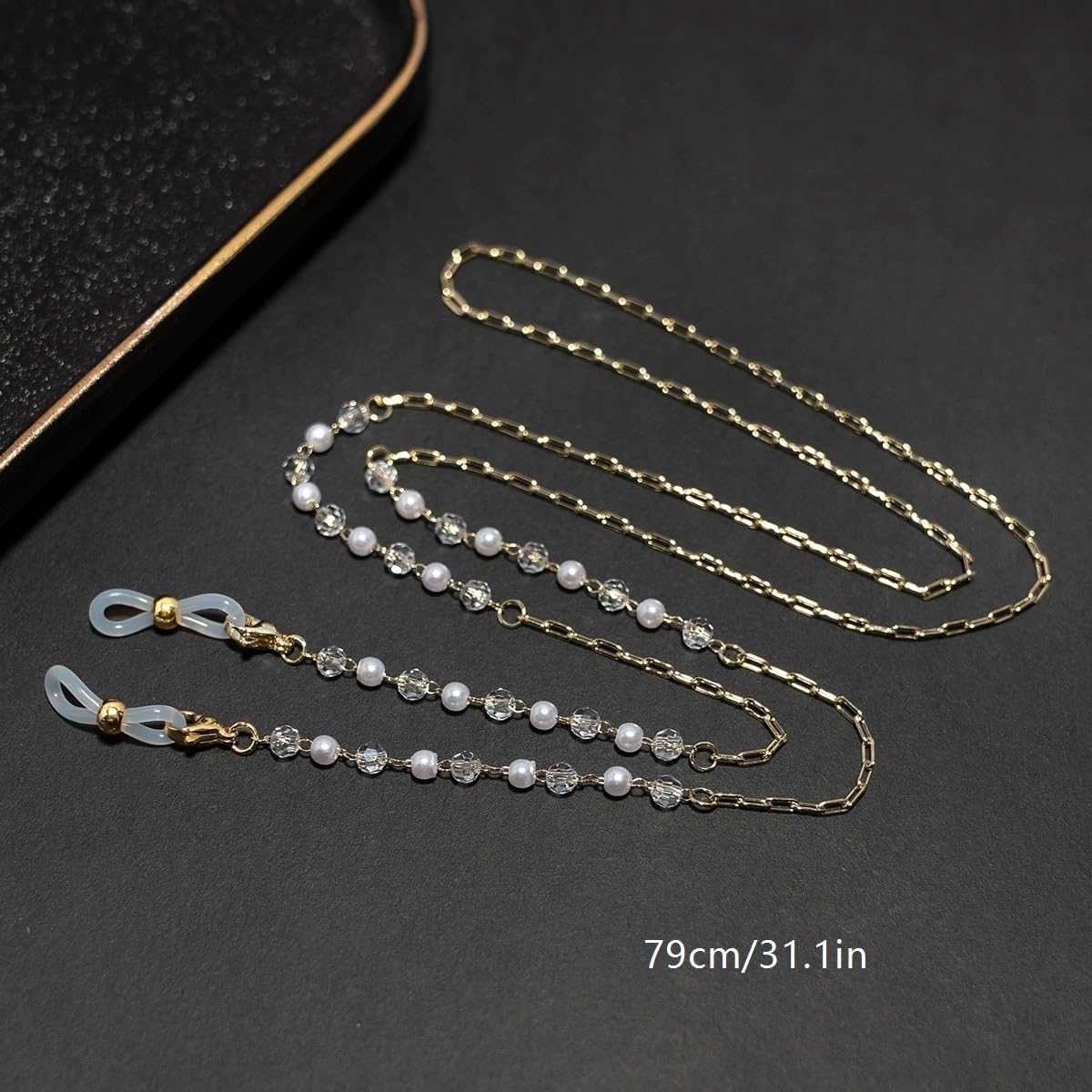 Stainless Steel Eyeglass Chains Pearl Sunglasses Hanging Neck Versatile Rope