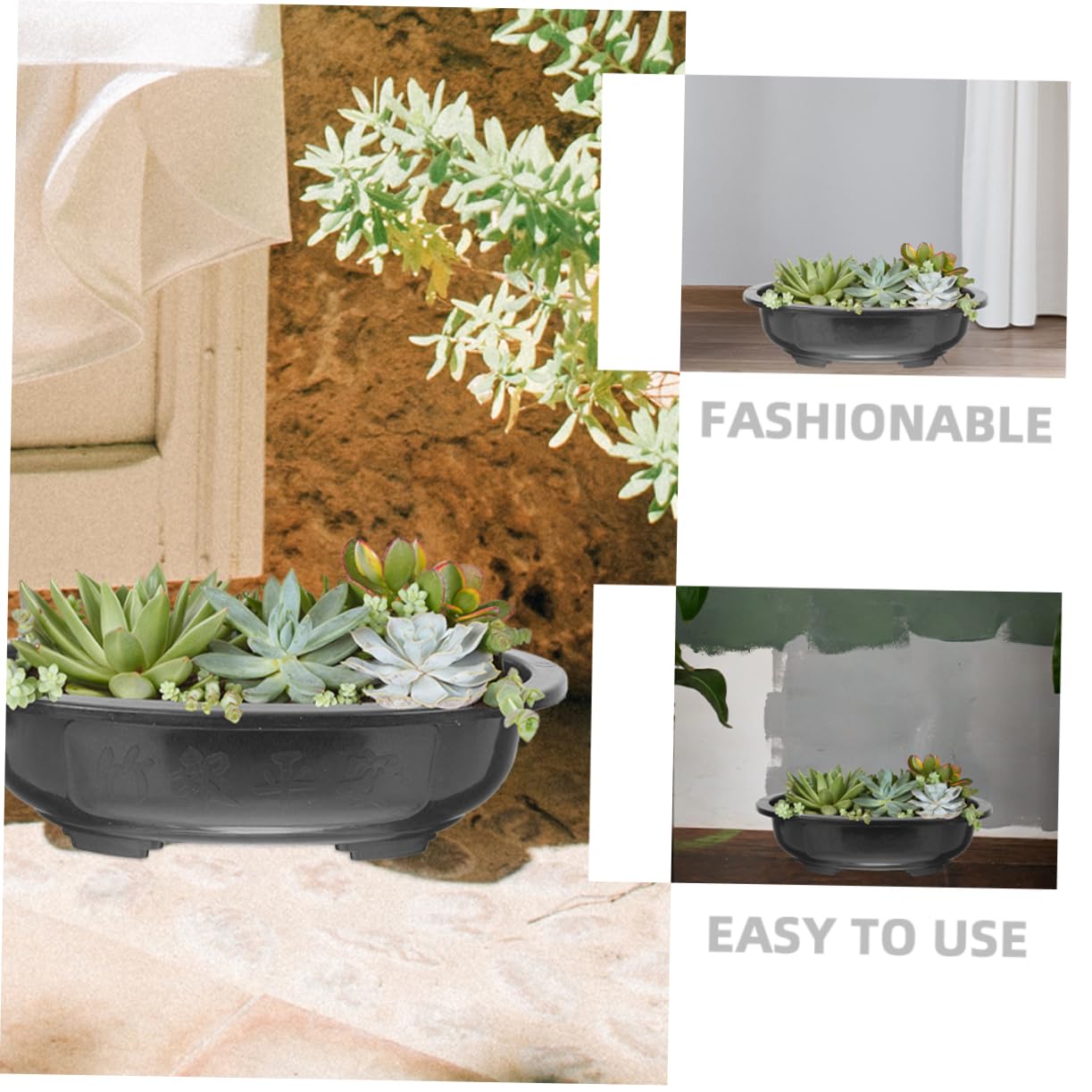 6pièces Jardinière Plastique Pots de Fleurs Ronds Drainants Petits Pots pour Plantes Intérieur Balcon et Jardin