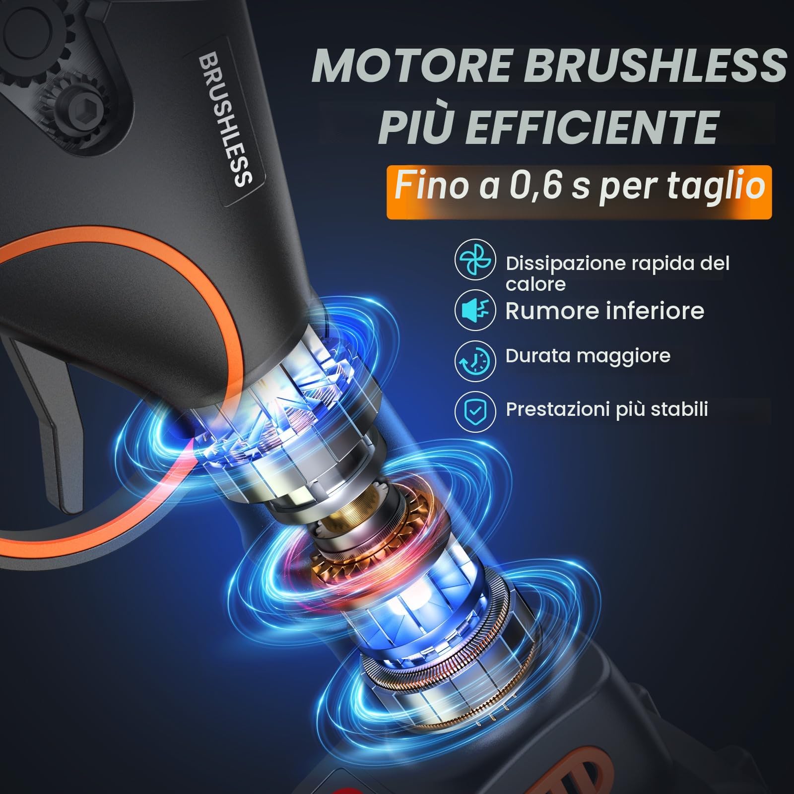 Forbici da potatura Elettriche, 33 mm, Motore Brushless da 800 W, 21V 2 * 2000 mAh, 2 SK7 Lame, 500.000 tagli Effettivi, Cesoie Elettriche per giardinaggio, alberi da frutto, vigneti