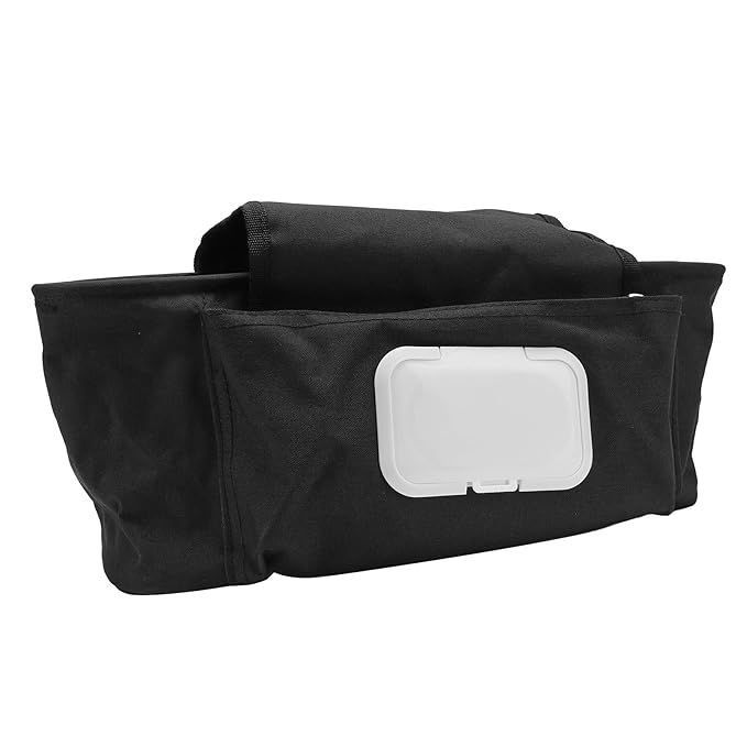 Hanging Stroller Bag, Multifunction Portable Universal Fit Baby Stroller Bag Oxford Cloth for All Baby Stroller for Travel for Walking (Black)