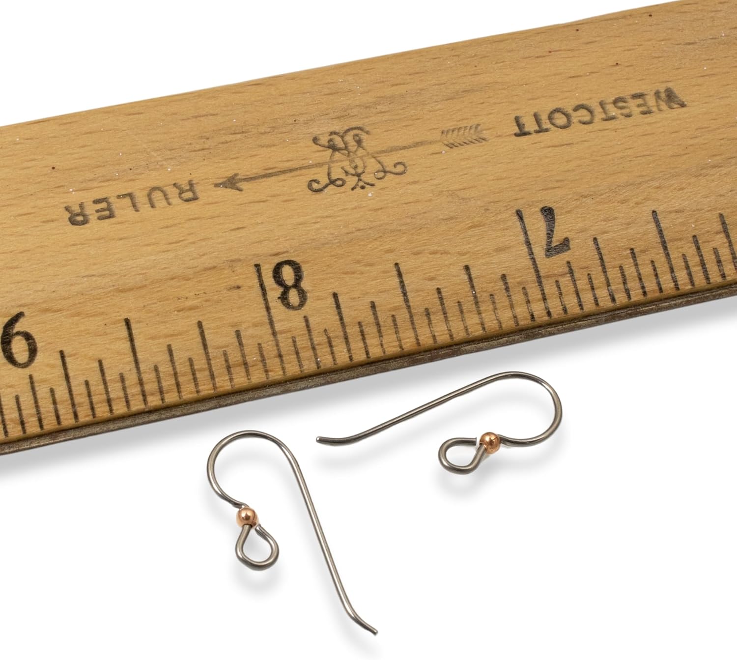10 Gray Niobium Ear Wires + 2mm Copper Accent Bead - Hypoallergenic Earring Hooks for Sensitive Ears - Ideal for DIY Earring Making