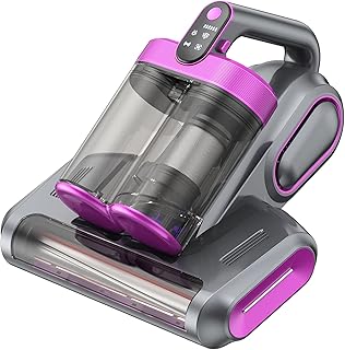 Linkifly Aspiradora Antiacaros para Colchones sin Cable, MT1 18kpa Aspirador de Ácaros Inalámbrico con Luz UV y Vibración,Aspirador de Mano Ligero,Antiácaros y Antibacterias,Especial Alergias Tipo C